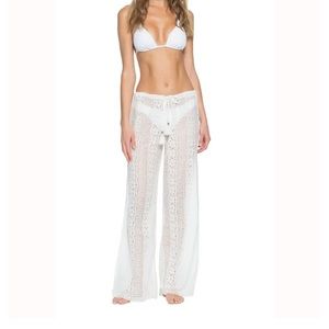 BECCA White Bikini Top with Crochet Pants
